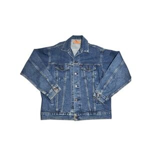 VTG Levi's Jacket Mens ML Denim 1980's  Trucker  Red Tag Button Up 71507-0218